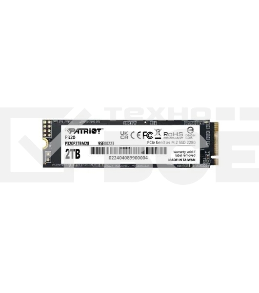 SSD накопитель Patriot P320 2ТБ, M.2 2280, NVMe, R/W 3000MB/2200MB/s