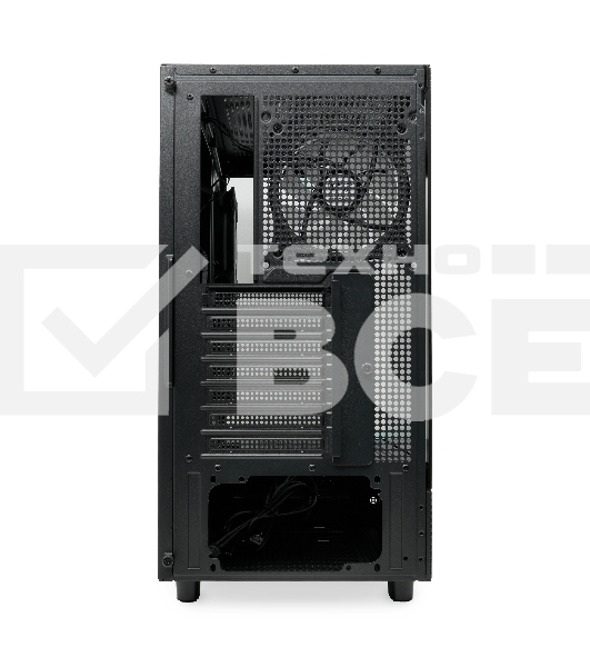Компьютерный корпус HSPD F710, Panoramic Mid Tower, черный, TG, 0.5 SPCC, 3x120мм ARGb E-ATX, ATX, mATX, mITX 185/395/270мм 2x2.5