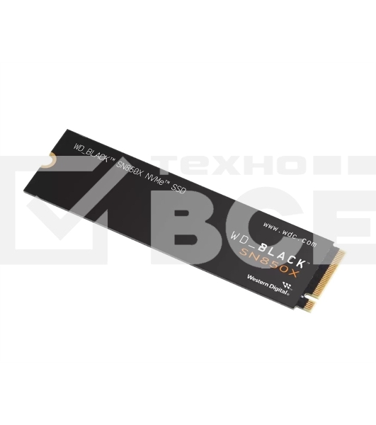 Накопитель SSD WD 1Tb Black SN850X, M.2(22x80mm), NVMe, PCIe 4.0 x4, 3D TLC, R/W 7300/6300MB/s, IOPs 800 000/1 100 000, TBW 600, DWPD 0.3 (12 мес.)