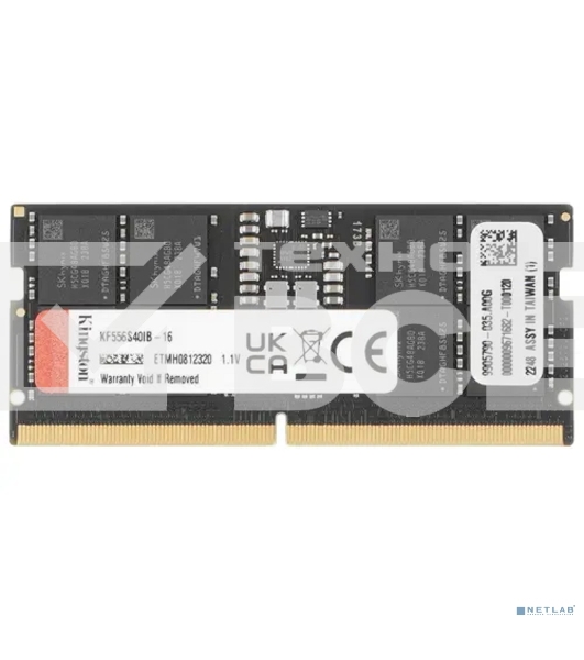 Оперативная память Kingston Fury Impact, DDR5, 16GB (1x16 GB), 5600 MHz, CL40, SO-DIMM
