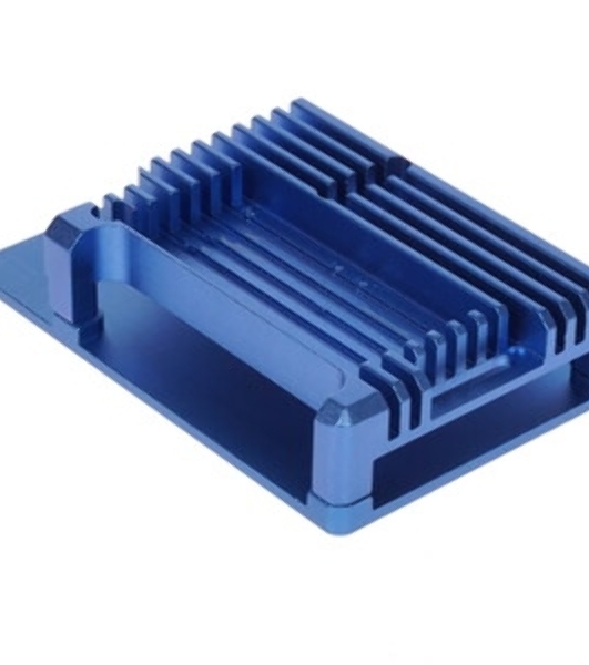 Корпус Qumo Aluminum case with double black fans, Raspberry Pi 4, blue(RS008)