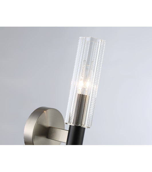 Светильник настенный Ambrella LH55507 SN/BK/CL сатин никель/черный/прозрачный E14 max 40W 120*100*250