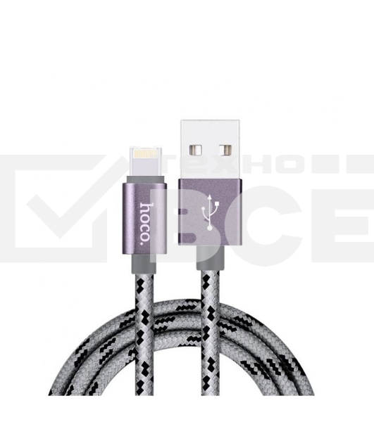 Кабель USB 2.0 hoco X2 текстильная оплетка, AM/Lightning M, матовый, 1м