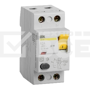 Выключатель дифференциального тока (УЗО) Iek MDV10-2-063-030 ВД1-63 2Р 63А 30мА ИЭК