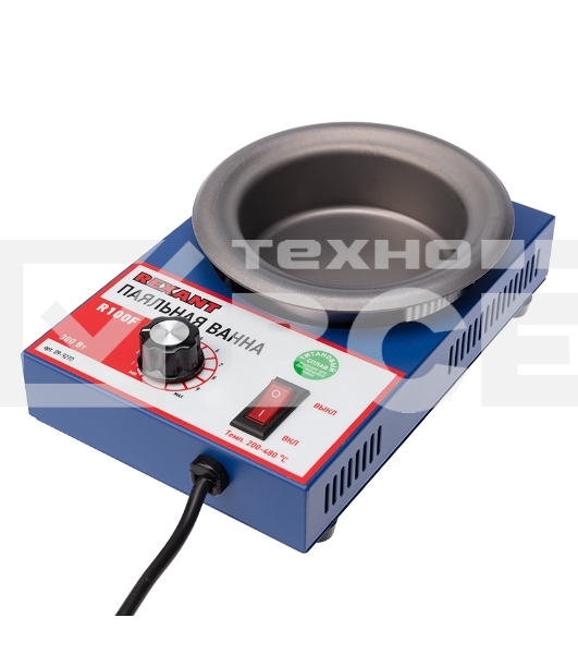 Паяльная ванна Rexant, модель R100F, 300 Вт, ø 100 мм, 200-480 °C, бессвинцовая