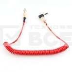 Кабель Cablexpert аудио 90˚ спиральный  CCAB-02-35MMLC-1.8MR. 3.5 Jack (M)/3.5 Jack (M), красный, 1.8м, блистер, фото2