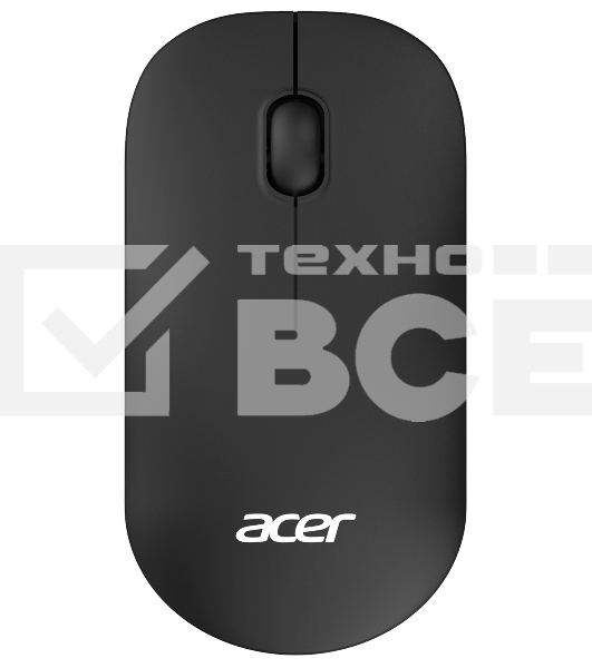 Мышь беспроводная Acer OMR130 черный, 1200 dpi, радиоканал, USB, кнопки - 3