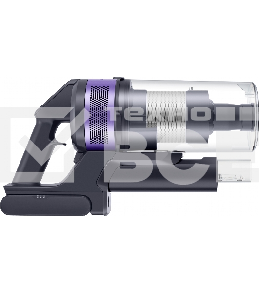 Пылесос вертикальный Samsung VS15A6031R4/EV фиолетовый/чёрный, питание от аккумулятора, 150 Вт, уборка сухая, пылесборник 0.8 л, работа от АКБ max 40 мин.