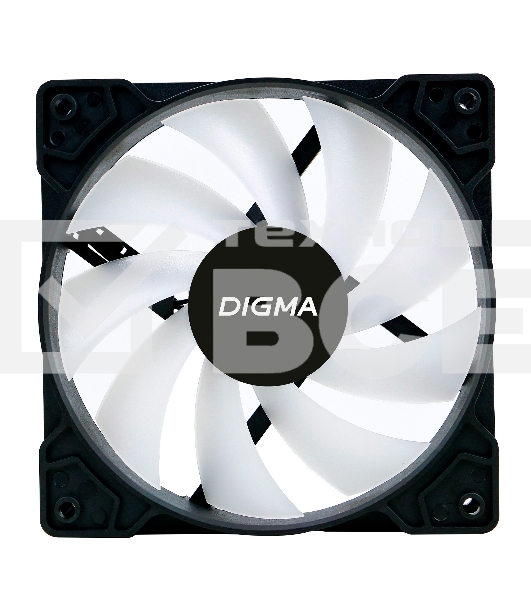 Вентилятор для корпуса Digma DFAN-FRGb1 черный, 120 мм, 1200 об/мин, 23 дБ, 4 pin