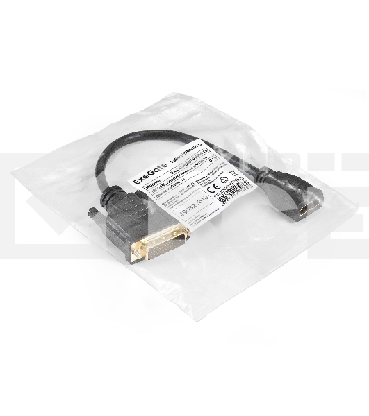 Кабель HDMI-DVI-D ExeGate EX-CC-HDMIF-DVIM-0.15 (19F/25M, 0,15м, позолоченные контакты)