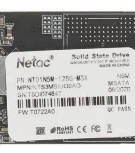 Накопитель SSD Netac N5M, 128GB, mSATA, R/W 560/520