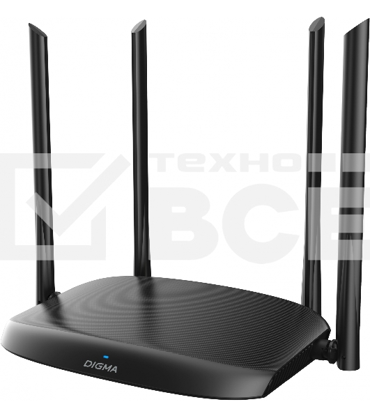 Роутер беспроводной Digma DWR-AC1202 AC1200 10/100/1000BASE-TX черный