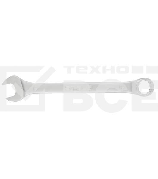 Ключ комбинированный, 19 мм, CrV, матовый хром Stels