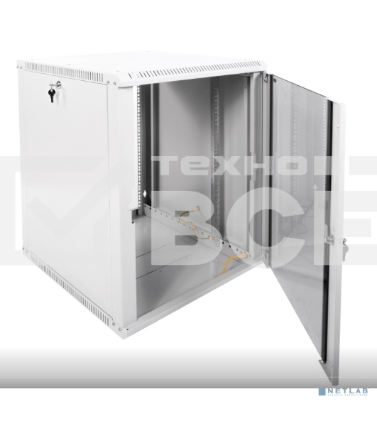Шкаф телекомм. настенный разборный 15U (600х650) дверь стекло, черный