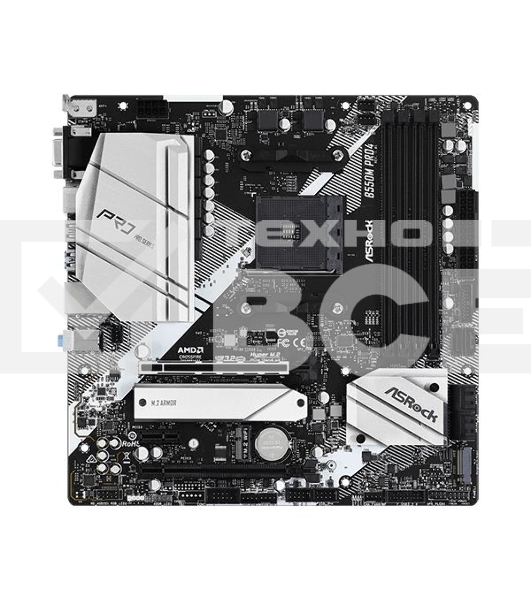 Материнская плата ASRock B550M Pro4, AM4, AMD B550, 4xDDR4, 6xSATA, 2xM.2, 1xPCI-E 3.0 x16, 1xPCI-E 4.0 x16, 1xDisplayPort, 1xHDMI, 1xVGA, 1x 1Gb LAN, 3x3.5 мм, 7.1, Micro-ATX