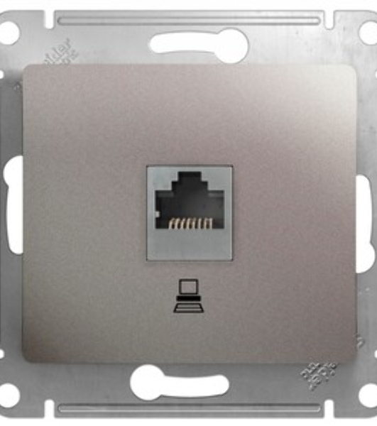 Механизм розетки комп. 1-м Glossa RJ45 кат.5е платина SchE GSL001281K