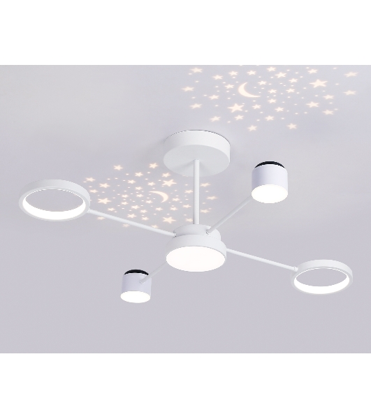 Потолочный светодиодный светильник с пультом Ambrella light FL51631/4+1 WH белый 3000K-6400K 48W 910*745*300 (ПДУ ИК)