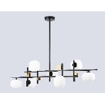 Светильник Ambrella light LH51017/7 BK/BS/FR черный/латунь/белый матовый G9*7 max 28W 1100*240*300, фото5