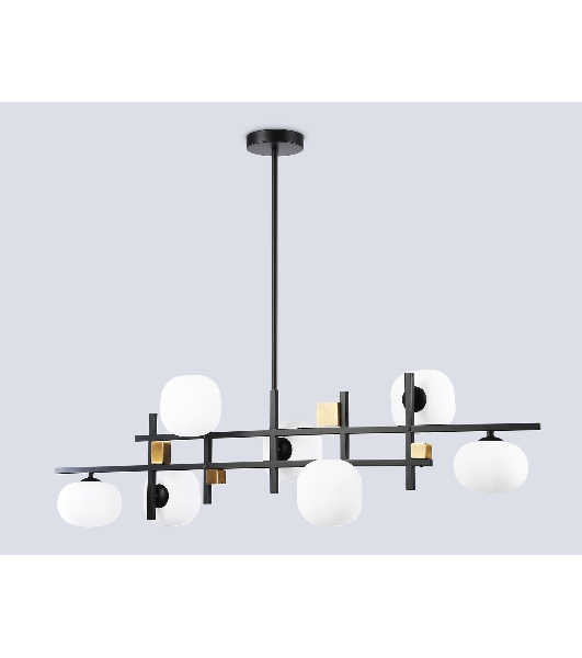 Светильник Ambrella light LH51017/7 BK/BS/FR черный/латунь/белый матовый G9*7 max 28W 1100*240*300