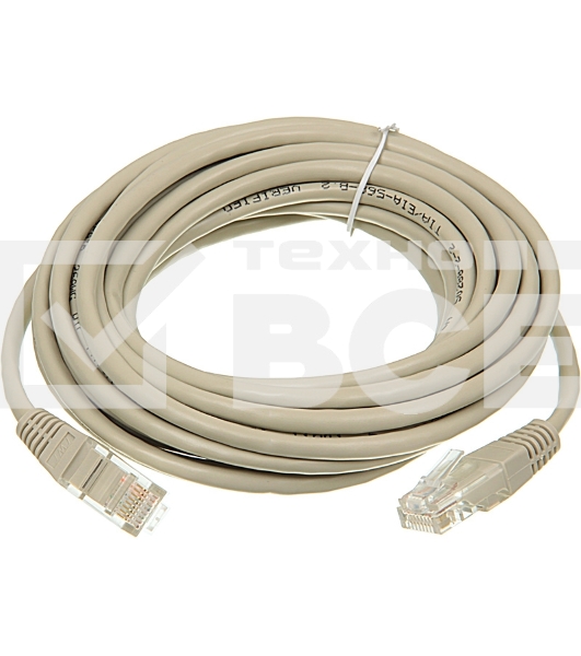 Патч-корд Lanmaster UTP RJ-45 (m)-RJ-45 (m) cat5E 5м серый 