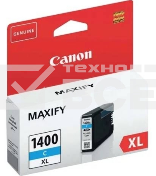 Картридж струйный CANON PGI-1400XL C Cyan голубой (1020 стр. 12 мл) для MAXIFY МВ2040/МВ2340