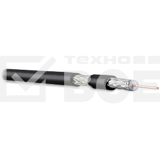 Кабель коаксиальный Hyperline COAX-RG6-CU-500 RG-6, 75 Ом (ТВ, SAT, CATV), жила - 1.00 мм (медь, solid), экран - фольга+оплетка(луженная медь, 48%)+фольга, изоляция PVC (+75 C - -20 C) (бухта 500 м)