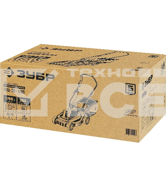 Газонокосилка ЗУБР ГСЦ-38-1700 сетевая, 1700 Вт, ш/с 380 мм, 9.9 кг