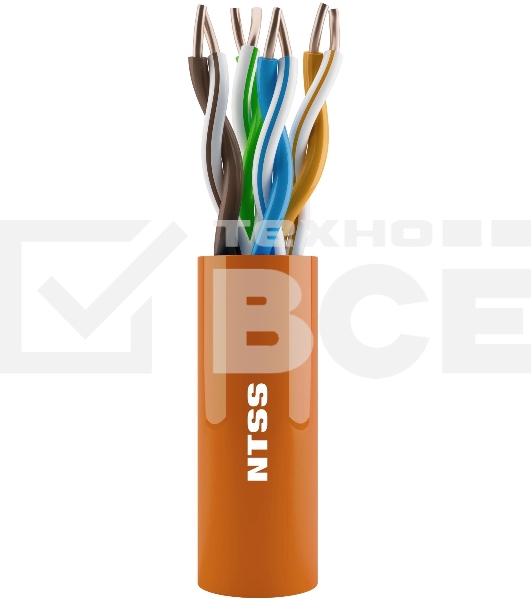 Кабель информационный NTSS NTSS-IN-UTP4-6-LSZH-GY кат.6 U/UTP 4X2X23AWG LSZH внутренний 305м серый