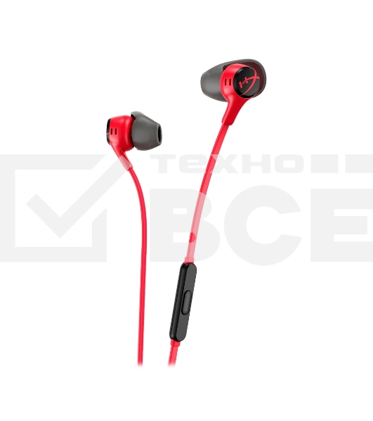 Наушники проводные HyperX Cloud Earbuds II красный