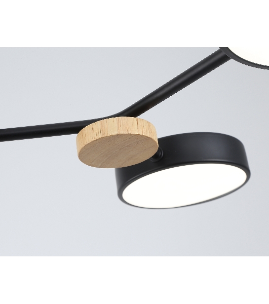 Светильник Ambrella light FL4860/4 BK/WD черный/дерево 60W 3000-6000K 700*400*120 (без ПДУ)