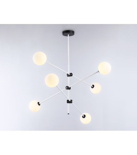 Светитльник Ambrella Light TR2512/6 WH/BK белый/черный G9/6 max 10W D970*830