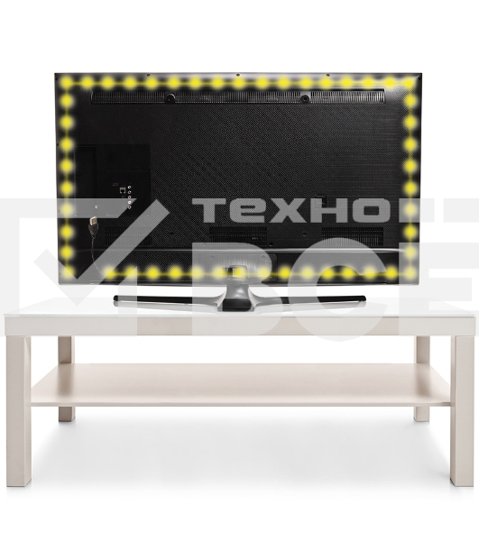 Лента LED с USB коннектором 5 В, 8 мм, IP65, SMD 2835, 60 LED/m, цвет свечения желтый