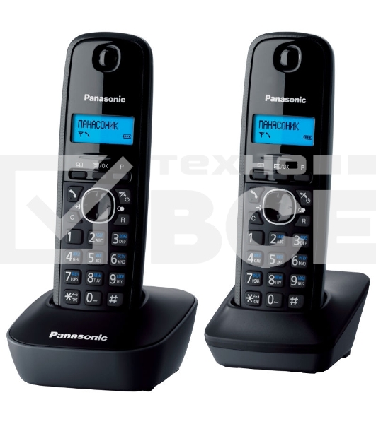 Телефон беспроводной (DECT) Panasonic KX-TG1612RUH (серый) {Доп трубка в комплекте,АОН, Caller ID,12 мелодий звонка,поиск трубки}