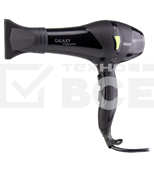 Фен для волос профессиональный Galaxy Line GL 4317, черный, 2200 Вт, АС мотор, 2 скоростных режима, 3 температурных режима, защита мотора от перегрева, защитная сетка, подвесная петля,  насадка-концентратор
