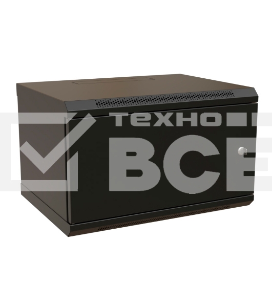 Шкаф коммутационный WRline (WR-TW-0966-SR-RAL9004) настенный 9U 600x600мм пер.дв.металл 2 бок.пан. 60кг черный 520мм 500мм IP20 сталь