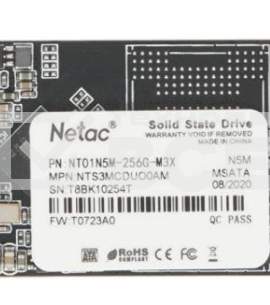 Накопитель SSD Netac N5M, 256GB, mSATA, R/W 560/520