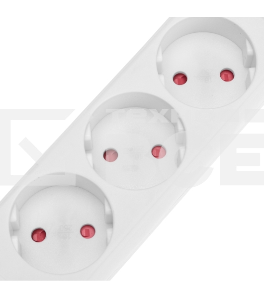 Удлинитель STANDARD 3 гнезда, 3м, 2х1,0мм², б/з, белый Rexant