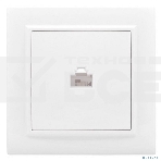Розетка компьютерная 1-м СП Минск RJ45 бел. Basic EKF ERK01-035-10, фото2