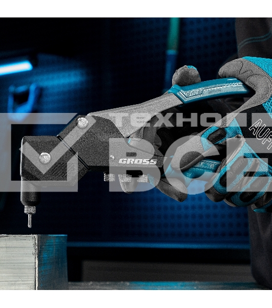 Заклепочник ручной Gross 290 мм, поворотный, 0-360, заклепки 2,4-3,2-4,0-4,8 мм