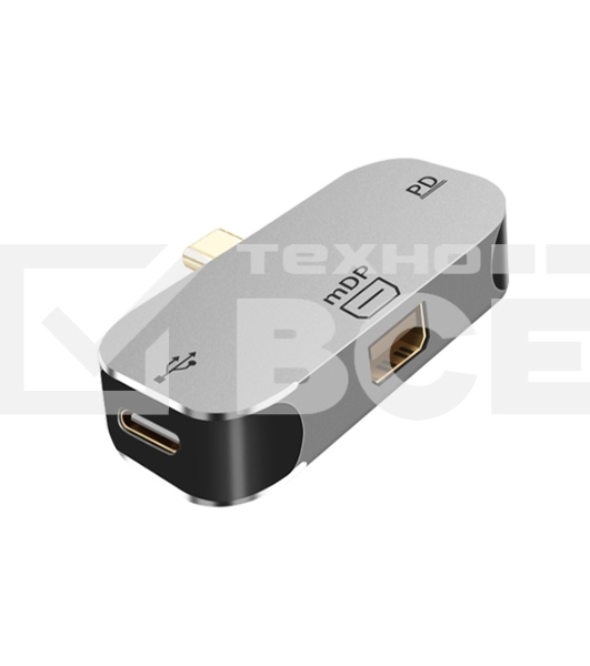 Адаптер Type C на Mini Display Port + Type C + PD
