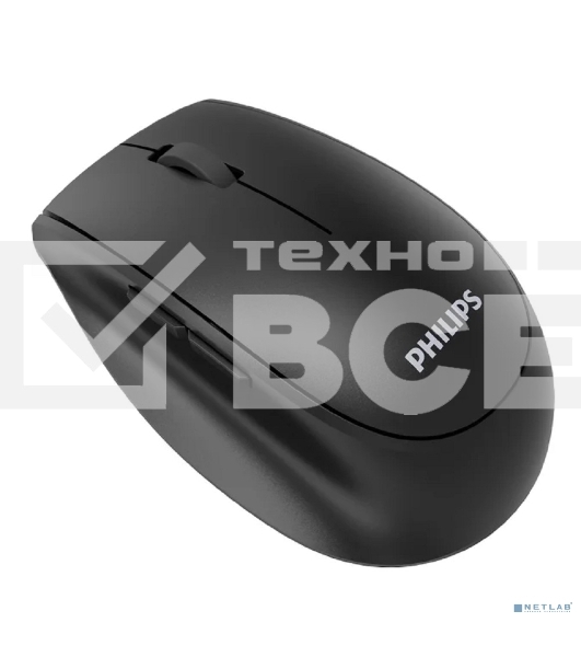 Мышь беспроводная Philips SPK7627 черный, 1600 dpi, радиоканал, Bluetooth, USB, кнопки - 5