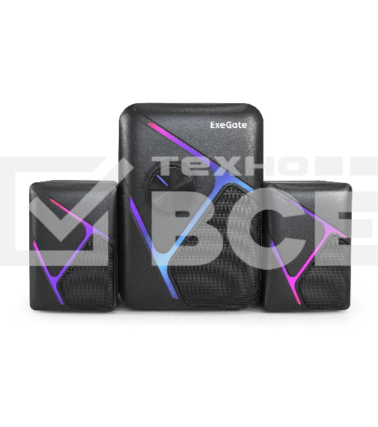 Акустическая система 2.1 ExeGate Accord 320 (питание USB, 5Вт+2х3Вт, 150-20000Гц, цвет черный, RGB подсветка, Color Box)