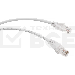 Шнур комм. Cabeus, кат. 5е, неэкр., U/UTP, RJ45/RJ45, LSZH, AWG24, 1м, белый