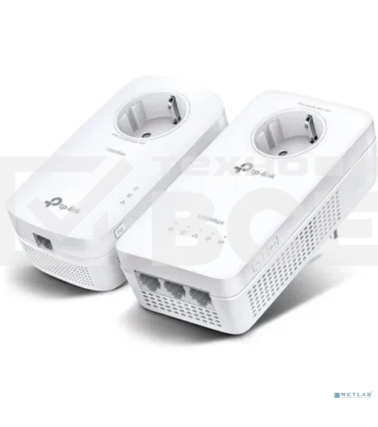 Комплект двухдиапазонных гигабитных Powerline-адаптеров TP-Link TL-WPA8631P KIT AV1300 с Wi-Fi и встроенной розеткой