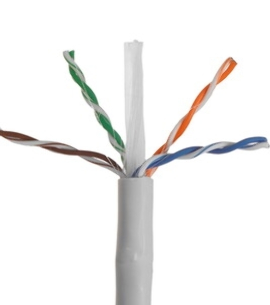 Кабель LANMASTER U/UTP, 4 пары, Кат. 6, с перегородкой, 550Mhz, LSZH, нг(A)-HF, оранжевый, 305 м