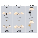 Светильник Ambrella light LH72451/3 BK/WH черный/белый Е14/3 max 40W D800*290-1080, фото 1