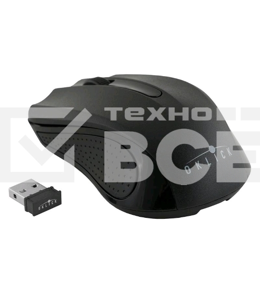 Мышь беспроводная Oklick 485MW черный, 1200 dpi, радиоканал, USB, кнопки - 3
