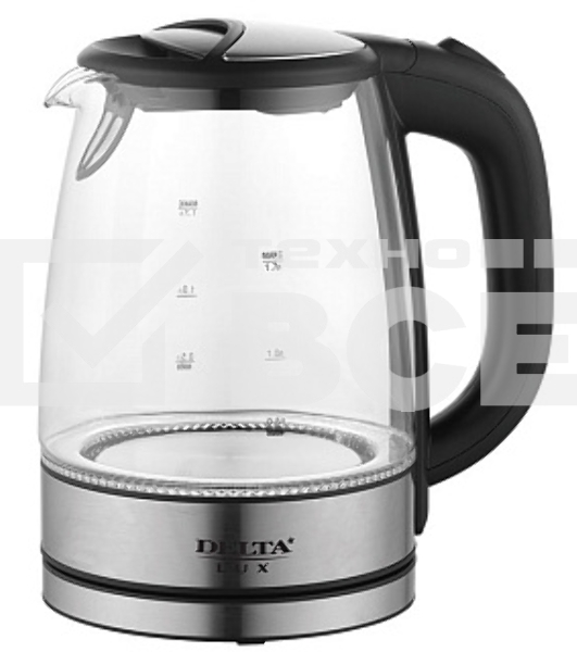 Чайник электрический Delta LUX DL-1204В черный