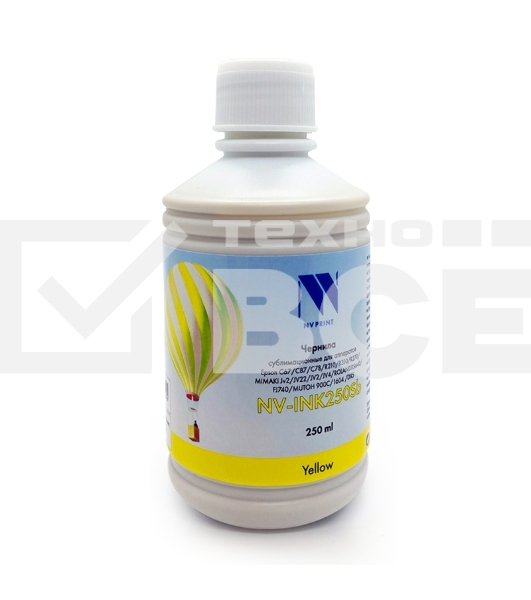 Чернила NV сублимационные NV-INK250 Yellow Sb для аппаратов EPSON C67/C87/C78/R210/R310/R270/MIMAKI JV2/JV22/JV2/JV4/ROLANDRS640/FJ740/MUTOH 900C/1604 /DX5 (250ml) Китай