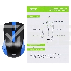 Мышь проводная Acer OMW011 черный/синий, 1200 dpi, USB, кнопки - 3, фото7